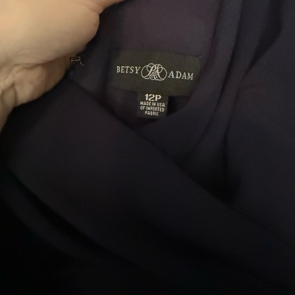 V-Neck Cascade Ruffle High-Low Gown - Betsy & Adam - Picture 2 of 6